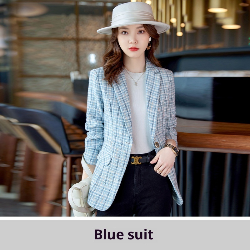 Casual Plaid Autumn Western Style Women's Clothing Long Coat - Image 3