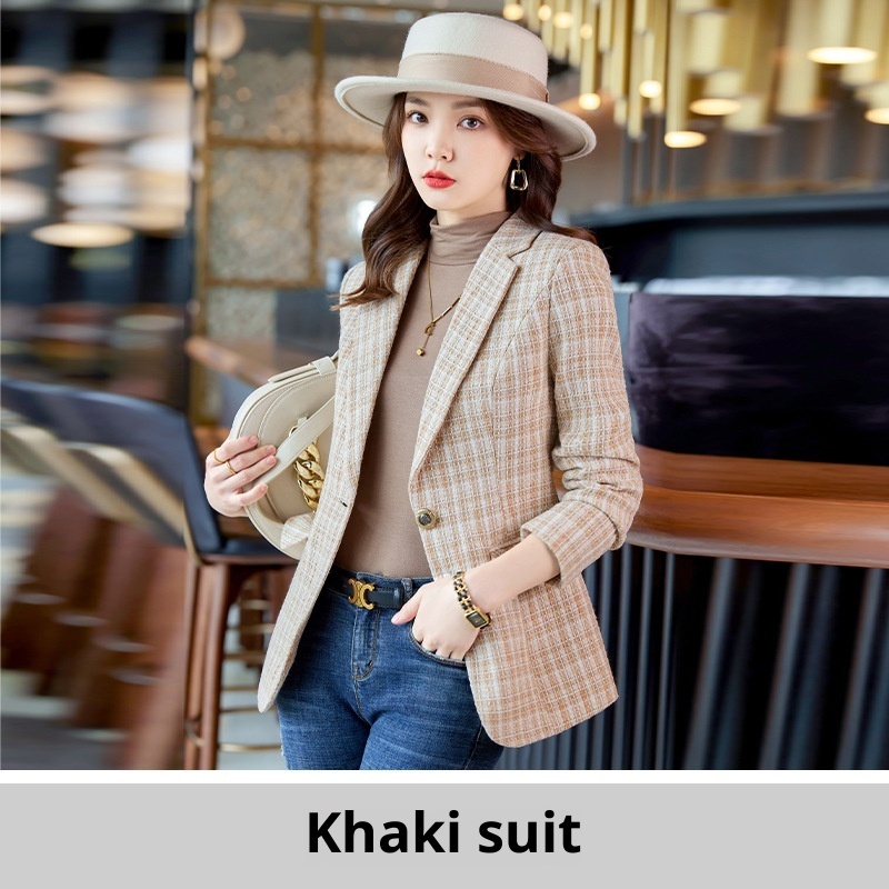 Casual Plaid Autumn Western Style Women's Clothing Long Coat - Image 6