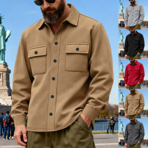 American Heavyweight Loose Fleece-lined Men's Outdoor Workwear Warm Jacket