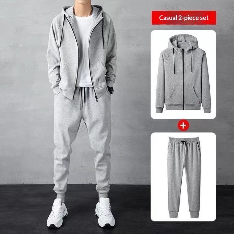 Men's Loose Zip-up Hoodie Sweater Set - Image 5