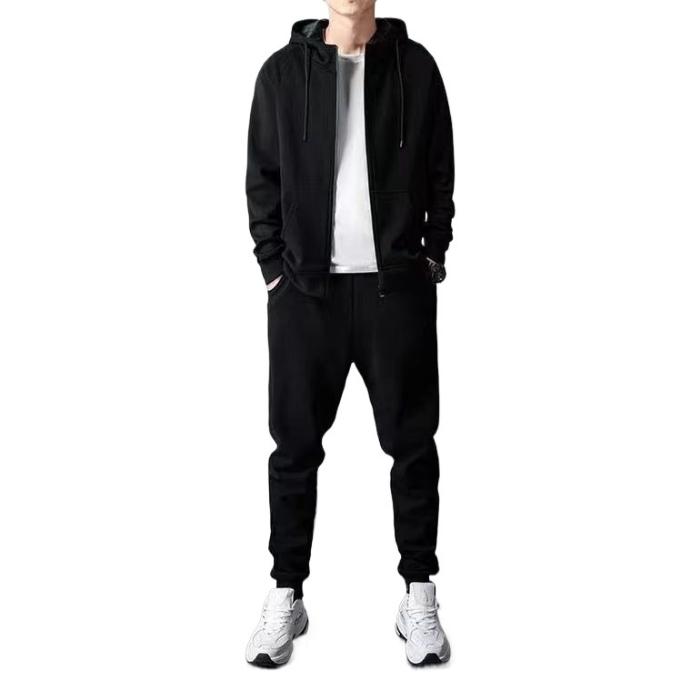 Men's Loose Zip-up Hoodie Sweater Set - Image 7
